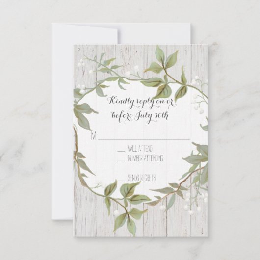 RSVP Laurel Wreath Rustic Country Foliage Wooden (Voorkant)