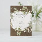 RSVP Laurel Wreath Rustieke Zomer Outdoor Bruiloft (Staand voorkant)