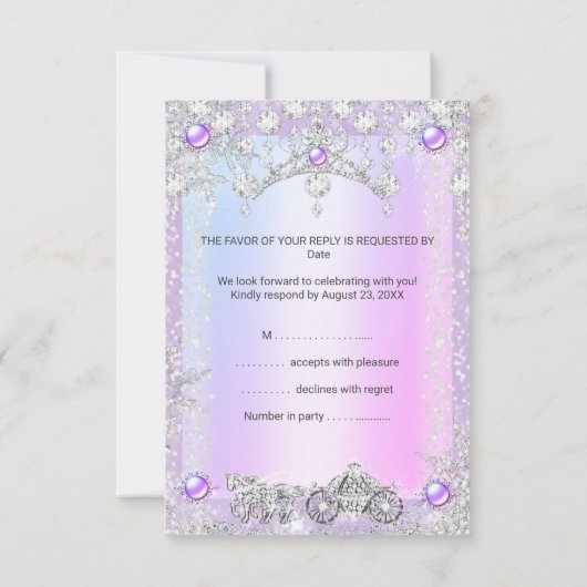 RSVP Lavendel paarse Quinceanera Winter Carriage (Achterkant)