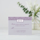 RSVP - Lavender Damask Reply Cards Kaartje (Staand voorkant)