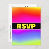 "RSVP" + leuk veelkleurig regenboogachtig patroon Uitnodiging Briefkaart (Voorkant / Achterkant)