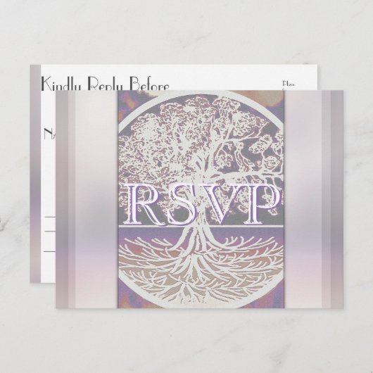 RSVP | Levensboom Uitnodiging Briefkaart (Voorkant / Achterkant)