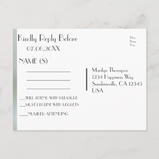 RSVP | Levensboom Uitnodiging Briefkaart (Achterkant)