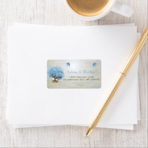 RSVP Licht Poederblauw Hart Blad Boom Etiket
