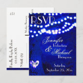 RSVP - Lichten op blauwe bomen Uitnodiging Briefkaart (Voorkant / Achterkant)