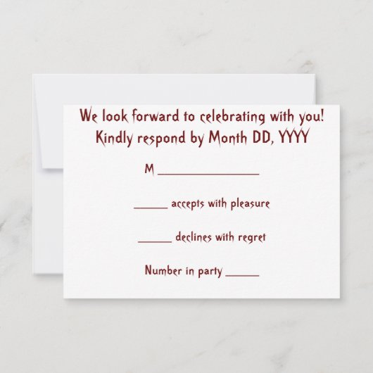 RSVP - Liefde bij eerste stap - Zwarte achtergrond Kaart (Achterkant)