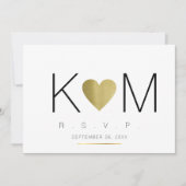 rsvp-liefde en paar initialen, helder en elegant kaart (Voorkant)