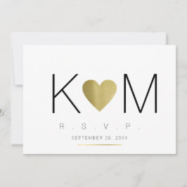 rsvp-liefde en paar initialen, helder en elegant kaart