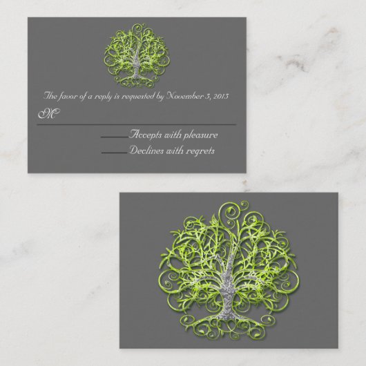 RSVP: limoen-ronddraaiende liefdesstructuur Informatiekaartje (Voorkant / Achterkant)