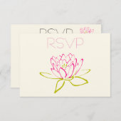 RSVP Lotus Flower/Water Lily Illustration (Voorkant / Achterkant)