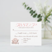 RSVP Lovebirds Roze en Bruin Reactie Kaart (Staand voorkant)
