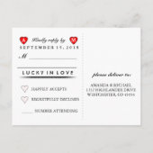RSVP Lucky In Love Koning Koningin Bruiloft Briefk Uitnodiging Briefkaart (Achterkant)