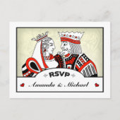 RSVP Lucky In Love Koning Koningin Bruiloft Briefk Uitnodiging Briefkaart (Voorkant)