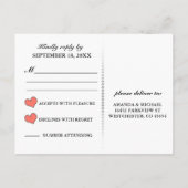 RSVP Lucky In Love Koning Koningin Bruiloft Briefk Uitnodiging Briefkaart (Achterkant)