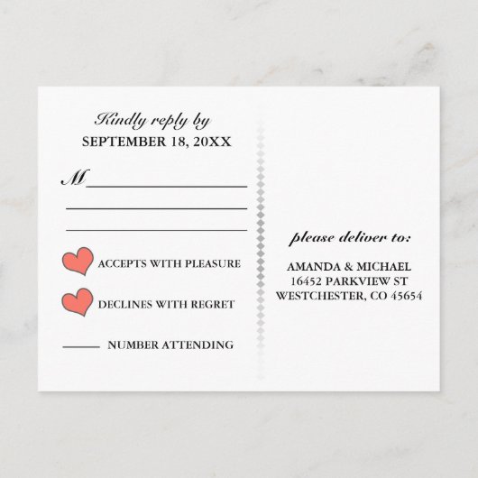 RSVP Lucky In Love Koning Koningin Bruiloft Briefk Uitnodiging Briefkaart (Achterkant)