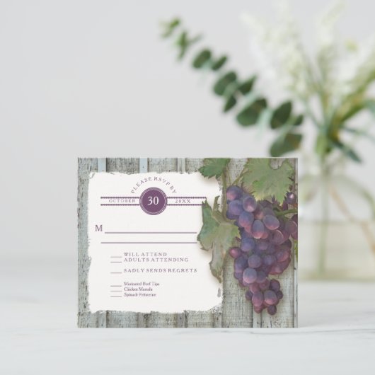 RSVP Maaltijdmenu Opties Hout n Wijngaard (Staand voorkant)