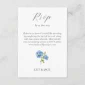 RSVP Maaltijdselectie Hydrangea 2 Gast Bruiloft RS Informatiekaartje (Voorkant)