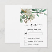 RSVP Magnolia Eucalyptus Waterverf Elegant Kaart (Voorkant / Achterkant)