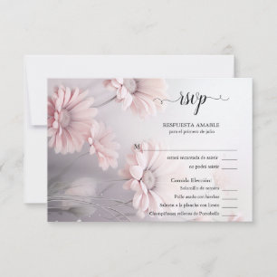 RSVP Margarita rosa elegante Kaartje