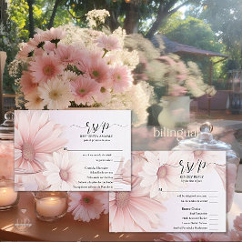 RSVP Margarita rosa elegante Kaartje