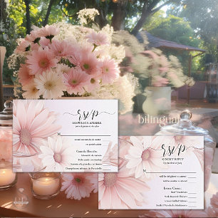 RSVP Margarita rosa elegante Kaartje