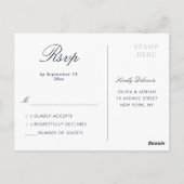 RSVP marinevertrouwend lijst met blauwe zilver Briefkaart (Achterkant)