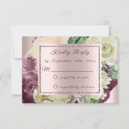 RSVP Marsala Ivory Rozen Floral Blush Burgundy