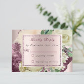 RSVP Marsala Ivory Rozen Floral Blush Burgundy (Staand voorkant)