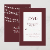 RSVP - Marsala Twinkle Lights Kaartje (Voorkant / Achterkant)