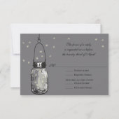 RSVP Mason Jar & Fireflies Weddenschap (Voorkant)