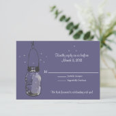 RSVP Mason Jar & Fireflies Weddenschap (Staand voorkant)
