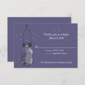 RSVP Mason Jar & Fireflies Weddenschap (Voorkant / Achterkant)