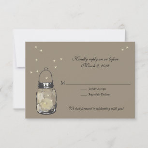 RSVP Mason Jar & Fireflies Weddenschap