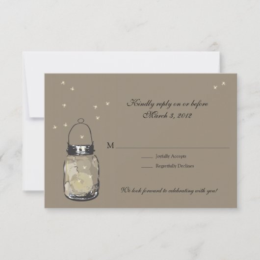 RSVP Mason Jar & Fireflies Wedding (Voorkant)