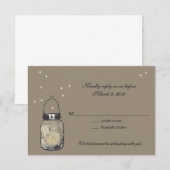 RSVP Mason Jar & Fireflies Wedding (Voorkant / Achterkant)