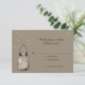 RSVP Mason Jar & Fireflies Wedding Kaartje (Staand voorkant)