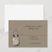 RSVP Mason Jar & Fireflies Wedding Kaartje (Voorkant / Achterkant)