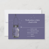 RSVP Mason Jar & Fireflies Wedding Kaartje (Voorkant)