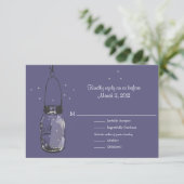 RSVP Mason Jar & Fireflies Wedding Kaartje (Staand voorkant)
