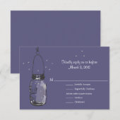 RSVP Mason Jar & Fireflies Wedding Kaartje (Voorkant / Achterkant)