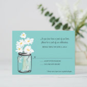 RSVP - Mason Jar gevuld met witte madeliefjes (Staand voorkant)