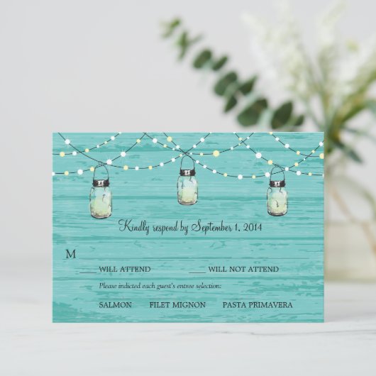 RSVP Mason Jar Wedding (Staand voorkant)