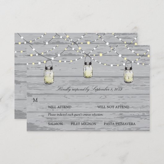 RSVP Mason Jar Wedding (Voorkant / Achterkant)