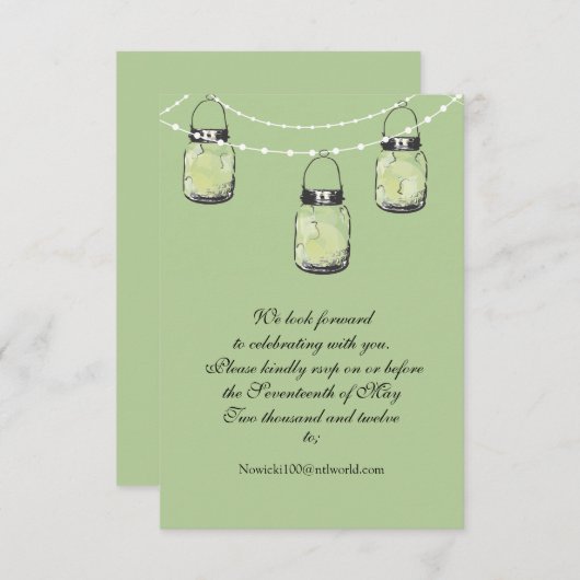 RSVP Mason Jar Wedding (Voorkant / Achterkant)