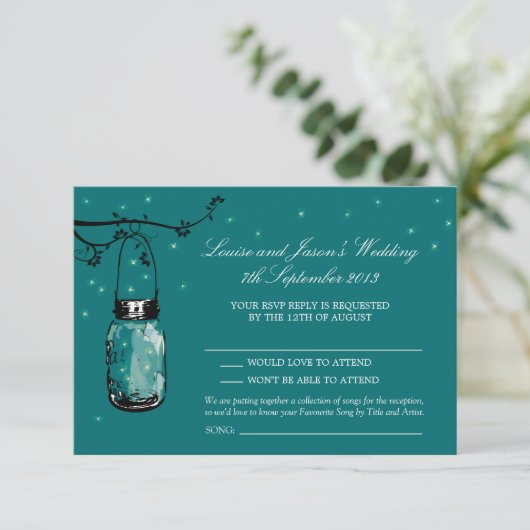 RSVP Mason Jar Wedding (Staand voorkant)