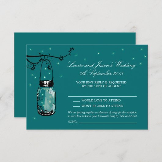 RSVP Mason Jar Wedding (Voorkant / Achterkant)