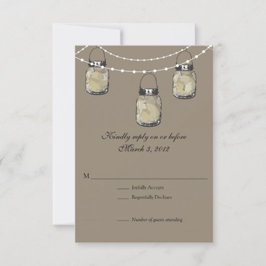 RSVP Mason Jar Wedding Kaartje (Voorkant)