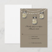 RSVP Mason Jar Wedding Kaartje (Voorkant / Achterkant)