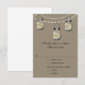 RSVP Mason Jar Wedding Kaartje (Voorkant / Achterkant)