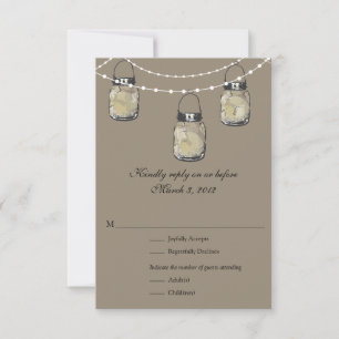 RSVP Mason Jar Wedding Kaartje